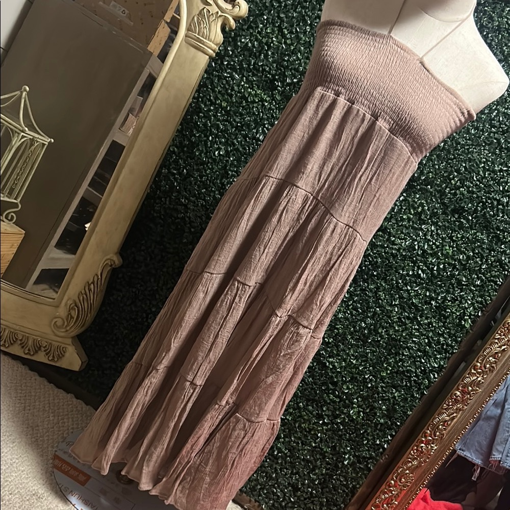 Strapless Tiered Maxi Dress